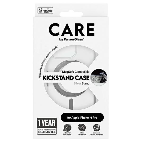 CARE by PanzerGlass Feature Kickstand Case iPhone 16 Pro 6.3" silver/silver MagSafe 1326