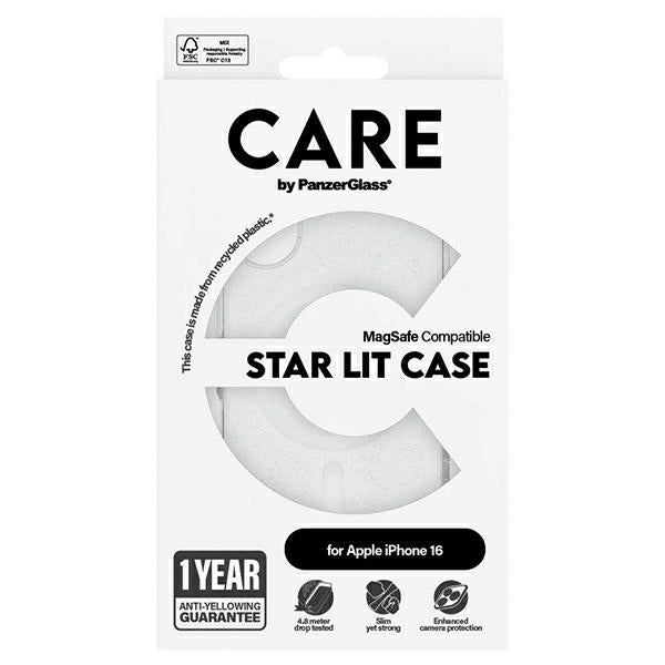 CARE by PanzerGlass Flagship Star Lit Case iPhone 16 6.1" white/white MagSafe 1341