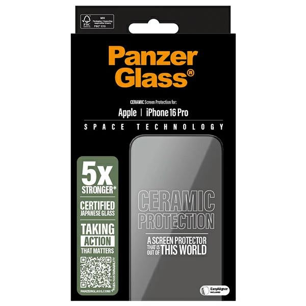 PanzerGlass Ceramic Screen Protector iPhone 16 Pro 6.3" Ultra-Wide Fit 2854