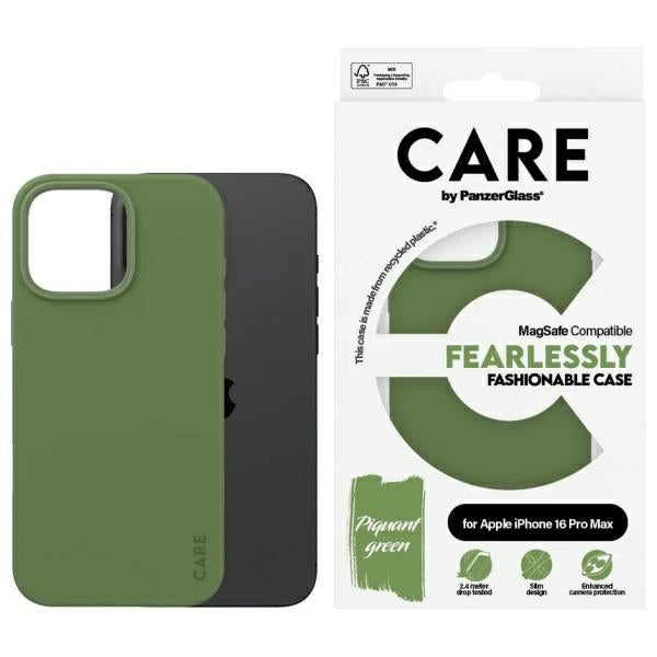 CARE by PanzerGlass Fashion Case MagSafe for iPhone 16 Pro Max - Green