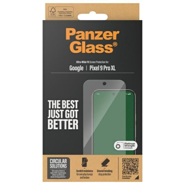 PanzerGlass Ultra-Wide Fit Screen Protection Tempered Glass for Google Pixel 9 Pro XL - Clear