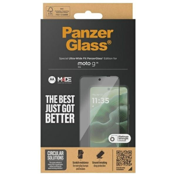 PanzerGlass Screen Protection Ultra-Wide Fit Tempered Glass for Motorola Moto G35 5G