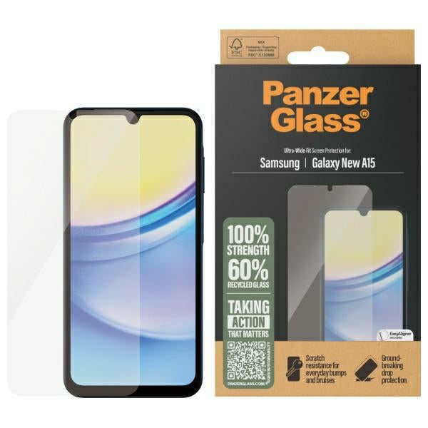 PanzerGlass Screen Protection Ultra-Wide Fit Tempered Glass for Samsung Galaxy A16 / A16 5G