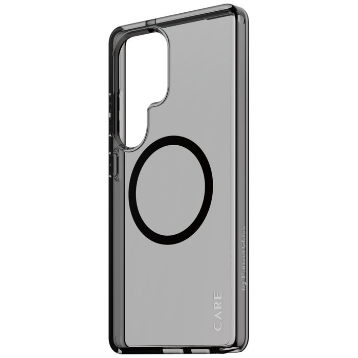CARE by PanzerGlass Flagship Urban Combat Black QI Case for Samsung Galaxy S25 Ultra - Semi-transparent Smoke