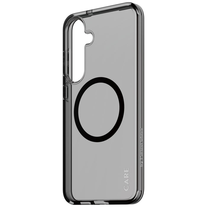 CARE by PanzerGlass Flagship Urban Combat Black QI Case for Samsung Galaxy S25+ - Semi-transparent Smoke
