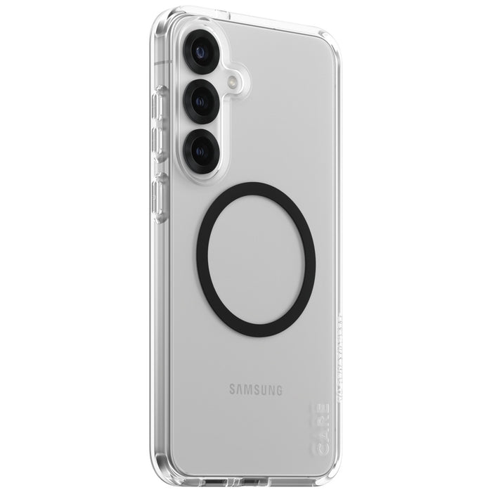 CARE by PanzerGlass Flagship Urban Combat Black QI Case for Samsung Galaxy S25+ - Transparent