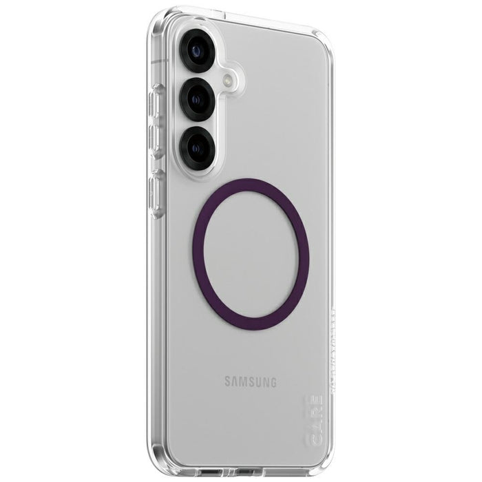 CARE by PanzerGlass Flagship Urban Combat Purple QI Case for Samsung Galaxy S25+ - Transparent