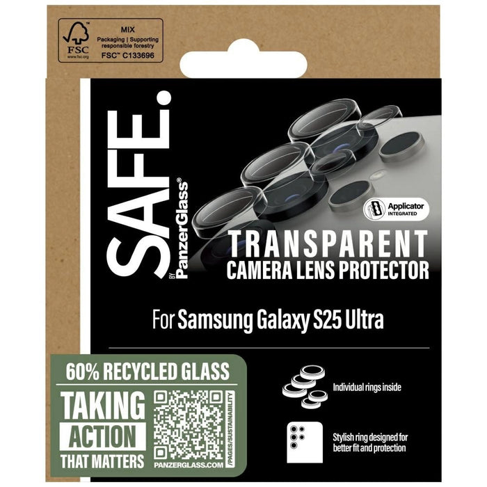 SAFE by PanzerGlass Rings Lens Protector for Samsung Galaxy S25 Ultra Clear Tempered Glass