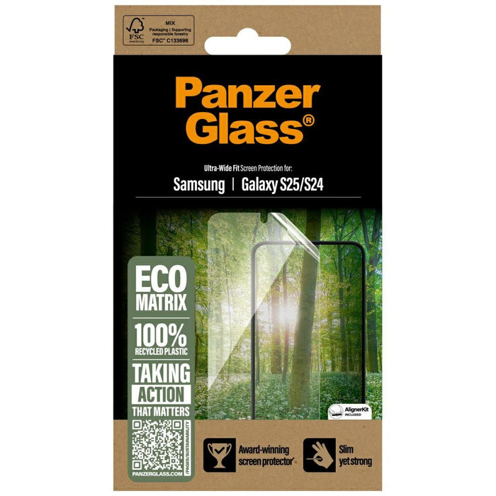 PanzerGlass Eco Matrix Ultra-Wide Fit Tempered Glass for Samsung Galaxy S25
