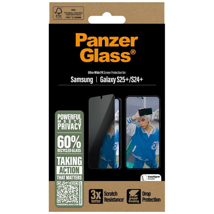 PanzerGlass Ultra-Wide Fit Privacy Glass for Samsung Galaxy S25+