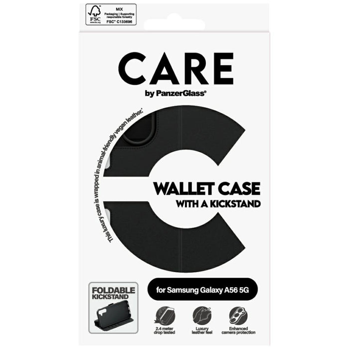 CARE by PanzerGlass Feature Wallet Kickstand Case for Samsung Galaxy A56 5G - Black
