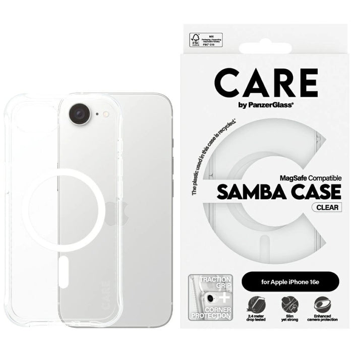 CARE by PanzerGlass Fashion MagSafe iPhone 16e Case - Transparent