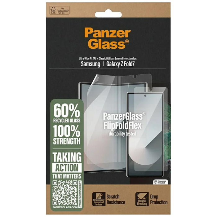 PanzerGlass FlipFoldFlex 2-in-1 Protective Set Classic Fit Glass + Ultra-Wide Fit TPU Film for Samsung Galaxy Fold7