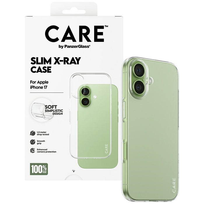 CARE by PanzerGlass Fashionable X-Ray Soft Basic Case for iPhone 17 - Transparent