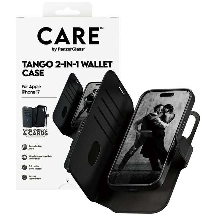 CARE by PanzerGlass Feature Tango 2in1 Wallet Case MagSafe for iPhone 17 - Black