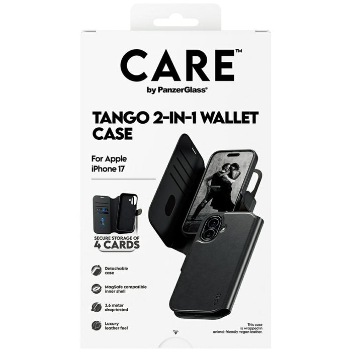 CARE by PanzerGlass Feature Tango 2in1 Wallet Case MagSafe for iPhone 17 - Black