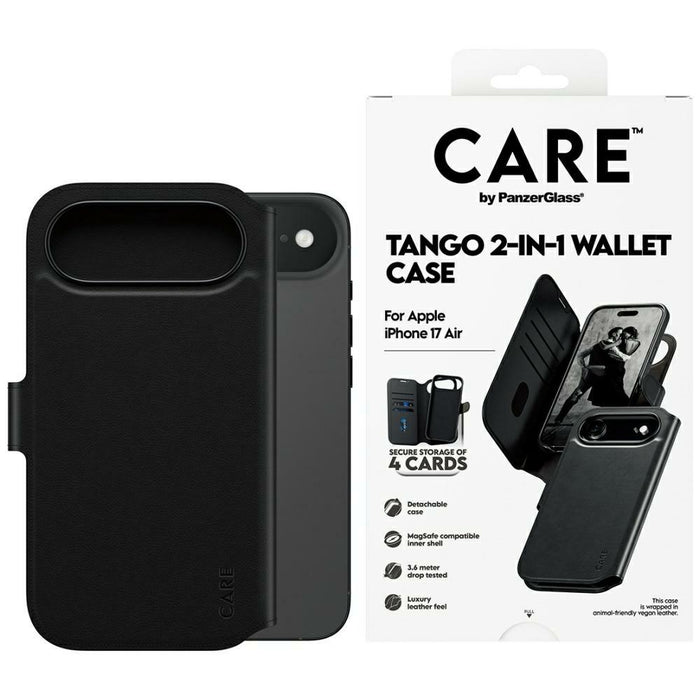 CARE by PanzerGlass Feature Tango 2in1 Wallet Case MagSafe for iPhone Air - Black