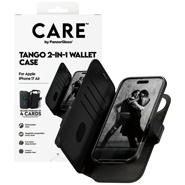 CARE by PanzerGlass Feature Tango 2in1 Wallet Case MagSafe for iPhone Air - Black
