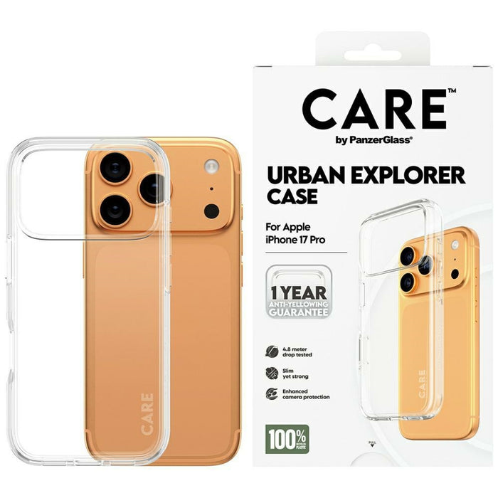 CARE by PanzerGlass Flagship Urban Explorer Case w. Clear Frame for iPhone 17 Pro - Transparent