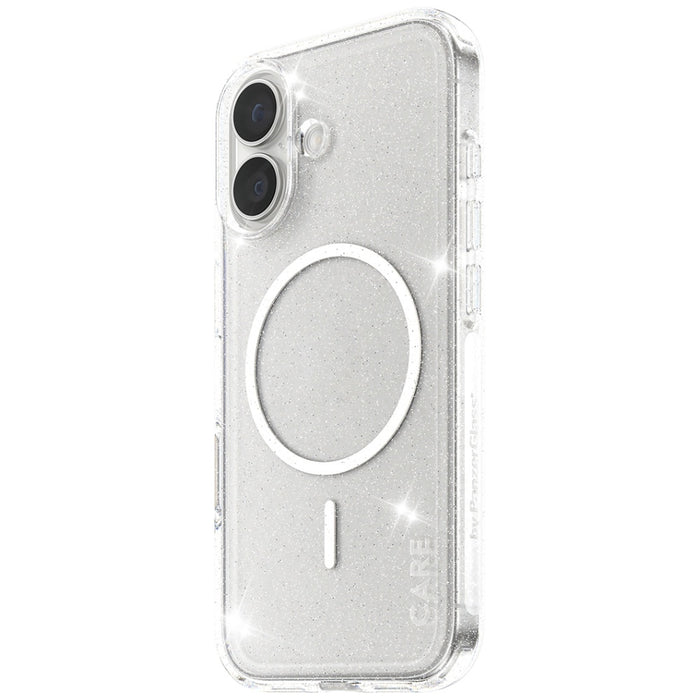 CARE by PanzerGlass Flagship Urban Explorer Case w. White MagSafe for iPhone 17 - Clear Glitter