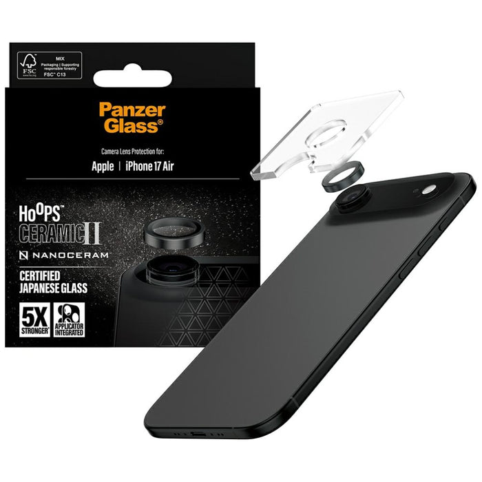 PanzerGlass Hoops Ceramic II tempered glass for iPhone Air lens