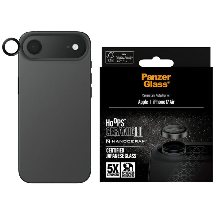 PanzerGlass Hoops Ceramic II tempered glass for iPhone Air lens