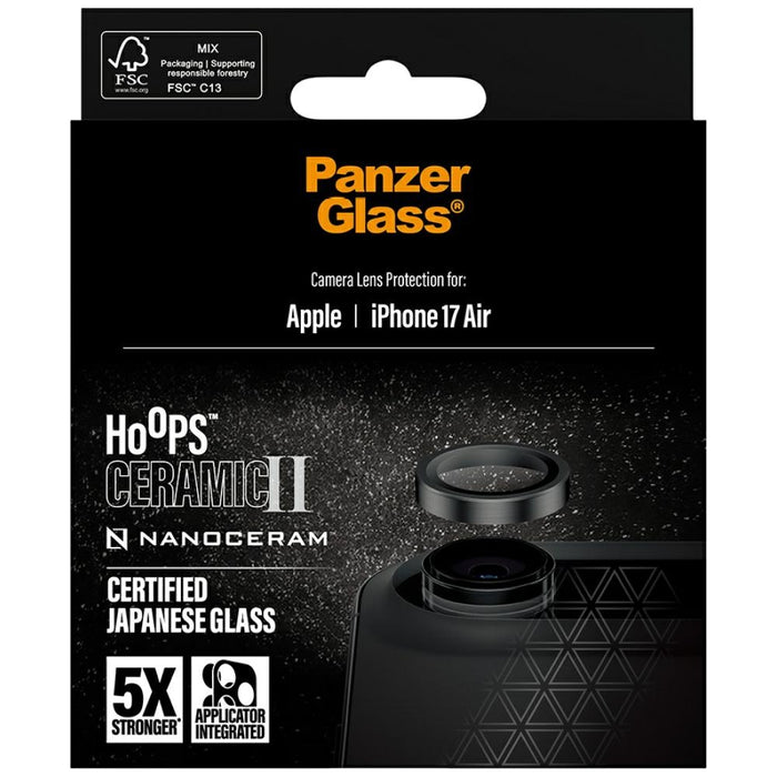 PanzerGlass Hoops Ceramic II tempered glass for iPhone Air lens