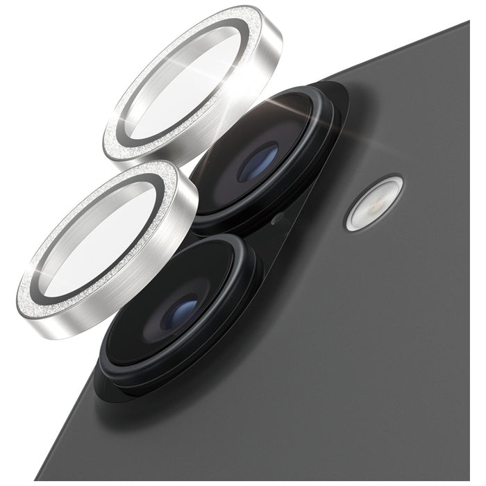 PanzerGlass Hoops Glitter Tempered Glass Lens Screen Protector for iPhone 17 / 16 / 16 Plus - Silver