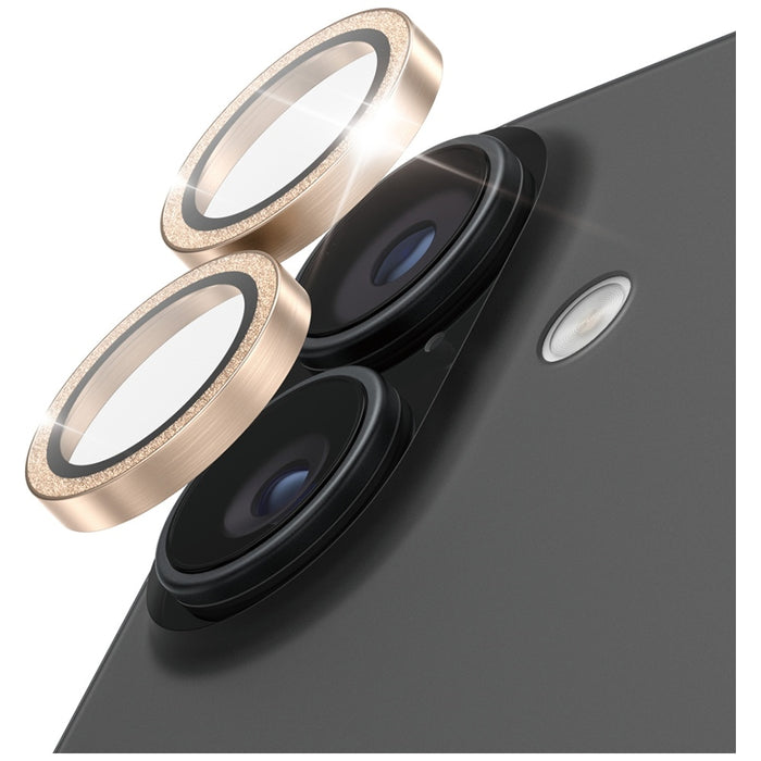 PanzerGlass Hoops Glitter Tempered Glass Lens Screen Protector for iPhone 17 / 16 / 16 Plus - Gold