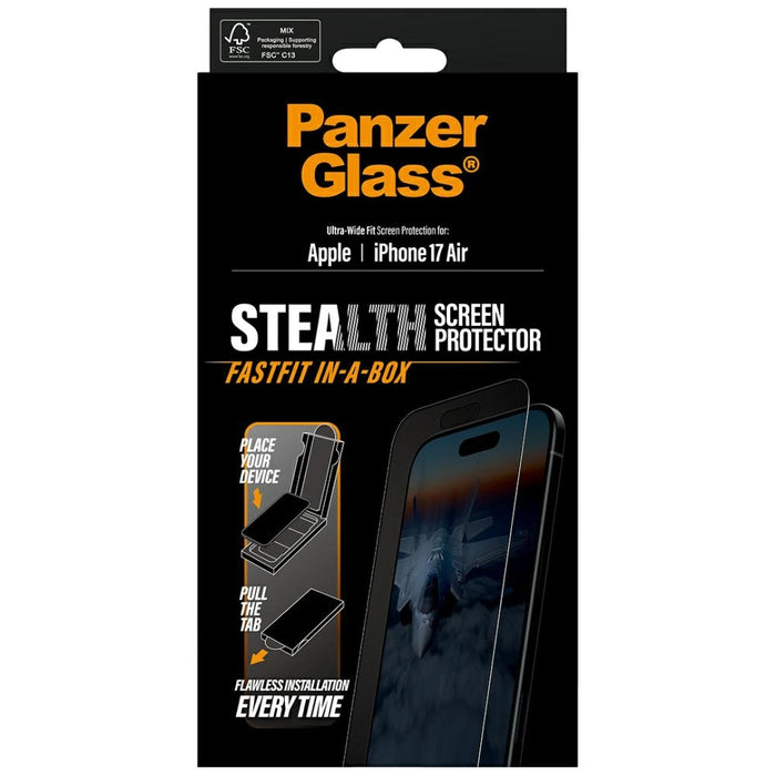 PanzerGlass Stealth Ultra-Wide Fit Fastfit Tempered Glass for iPhone Air