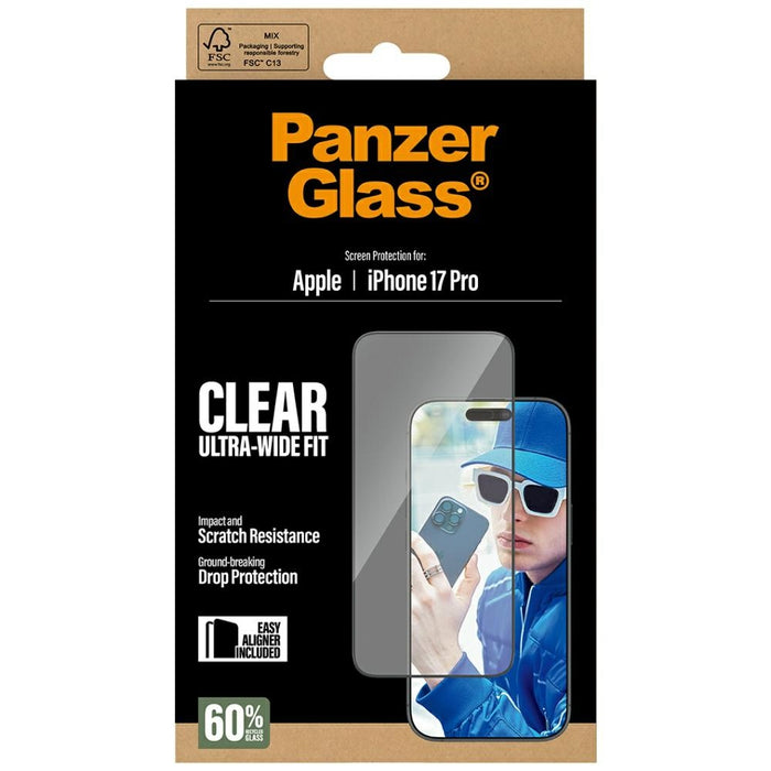 PanzerGlass Ultra-Wide Fit EasyAligner Tempered Glass for iPhone 17 Pro
