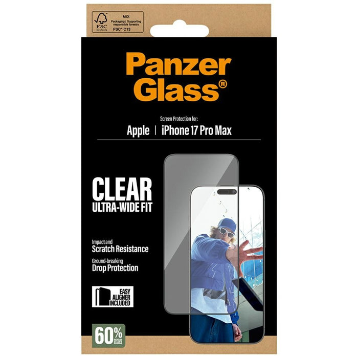 PanzerGlass Ultra-Wide Fit EasyAligner Tempered Glass for iPhone 17 Pro Max