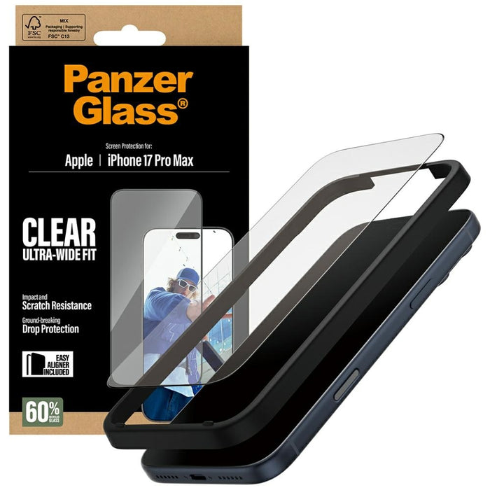 PanzerGlass Ultra-Wide Fit EasyAligner Tempered Glass for iPhone 17 Pro Max