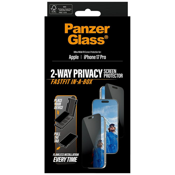 PanzerGlass Ultra-Wide Fit Fastfit Privacy Glass for iPhone 17 Pro Max