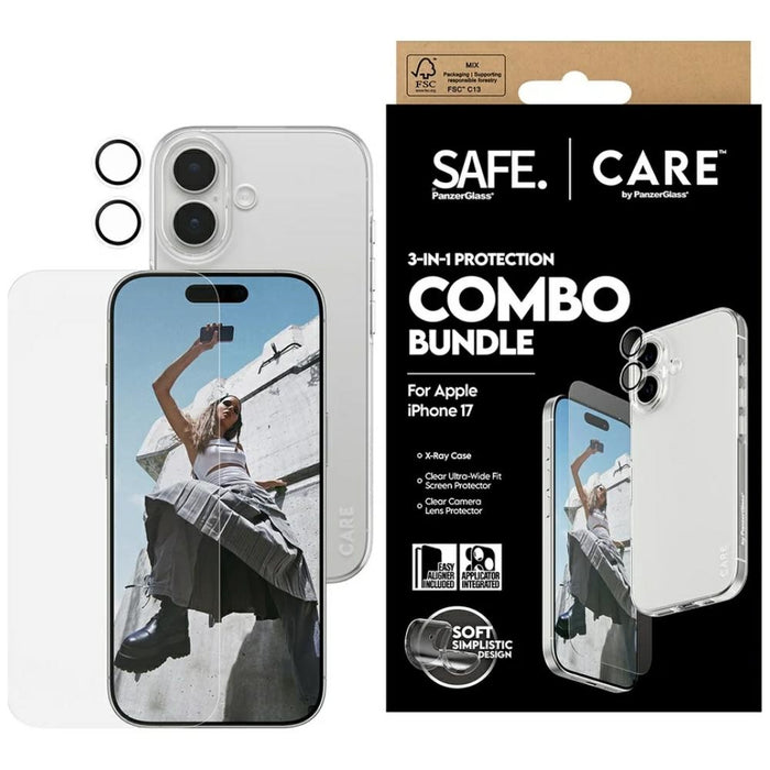 CARE by PanzerGlass Fashionable Combo 3in1 Case + Glass + Lens for iPhone 17