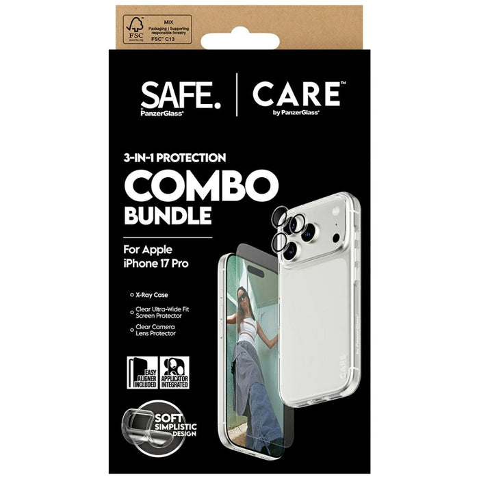 CARE by PanzerGlass Fashionable Combo 3in1 Case + Glass + Lens for iPhone 17 Pro