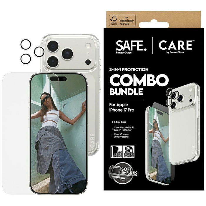 CARE by PanzerGlass Fashionable Combo 3in1 Case + Glass + Lens for iPhone 17 Pro