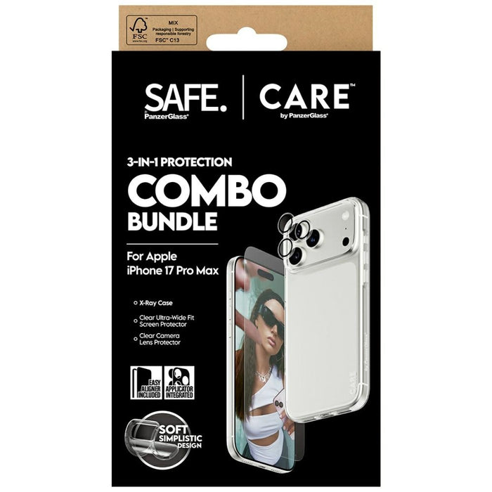 CARE by PanzerGlass Fashionable Combo 3in1 Case + Glass + Lens for iPhone 17 Pro Max