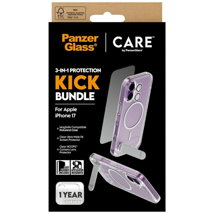 CARE by PanzerGlass Feature Kick 3in1 Case + Glass + Lens for iPhone 17