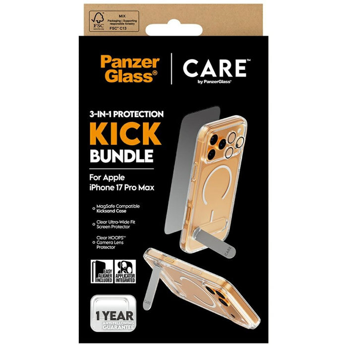 CARE by PanzerGlass Feature Kick 3in1 Case + Glass + Lens Protection Kit for iPhone 17 Pro Max
