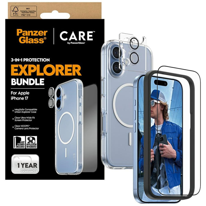 CARE by PanzerGlass Flagship Explorer 3in1 Case + Glass + Lens for iPhone 17
