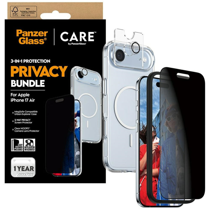 CARE by PanzerGlass Flagship Privacy 3-in-1 Case + Privacy Glass + Lens for iPhone Air