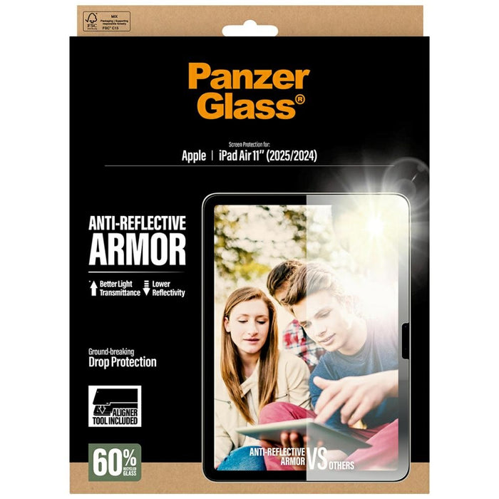 PanzerGlass Ultra-Wide Fit Reflective Armor Tempered Glass for iPad Air 11&quot; 2025 (7th Gen.) / iPad Air 11&quot; 2024 (6th Gen.)