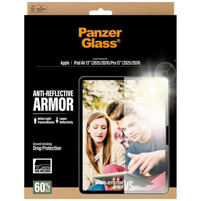 PanzerGlass Ultra-Wide Fit Reflective Armor Tempered Glass for iPad Air 13" 2024 / 2025 / iPad Pro 13" 2024 / 2025