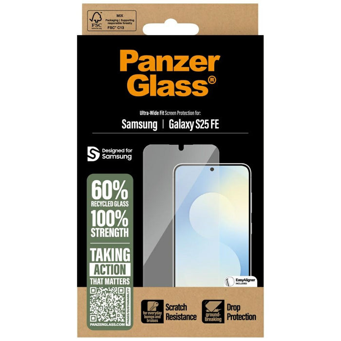 PanzerGlass Ultra-Wide Fit Tempered Glass for Samsung Galaxy S25 FE - Transparent