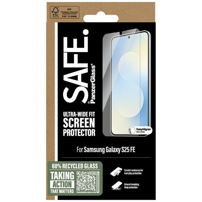 SAFE by PanzerGlass Ultra-Wide Fit Tempered Glass for Samsung Galaxy S25 FE - Transparent