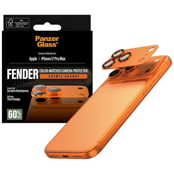 PanzerGlass Fender Camera Protector Tempered Glass Lens for iPhone 17 Pro Max - Orange