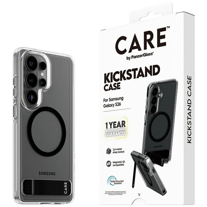 CARE by PanzerGlass Urban Explorer Transparent Case w. Black Qi for Samsung Galaxy S26 - transparent
