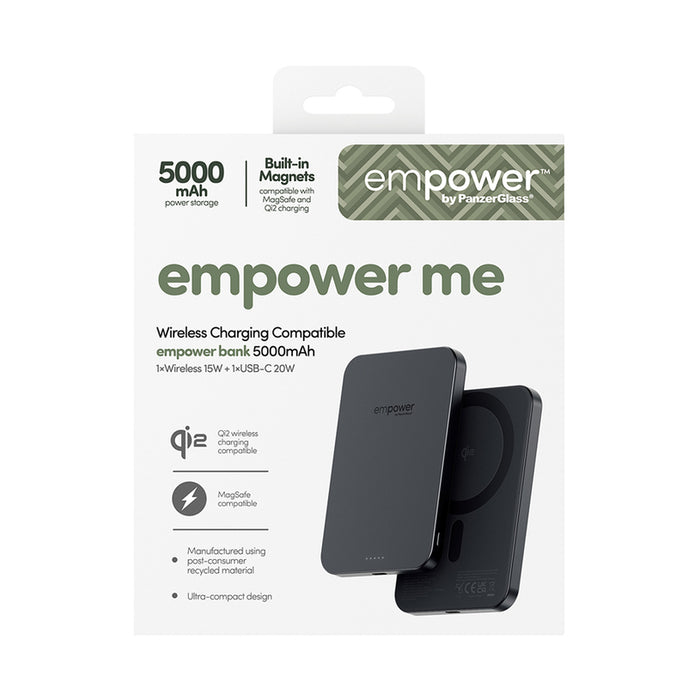 EXTERNAL BATTERY EMPOWER Wireless Charge 5 Ah Black