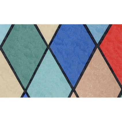FOLIO STAINED GLASS 67CM PATIFIX GLASS WINDOW WITH RHOMBUS